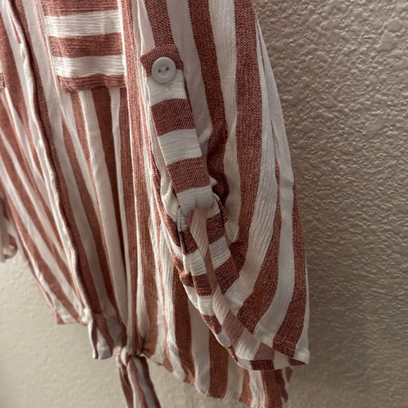 Faith and Joy Red and White Striped Blouse - Picture 3 of 3
